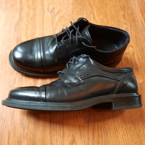 Vintage Stafford Men’s Black Leather Cap Toe Oxford. Made in Italy. Size:9 M - Picture 3 of 8